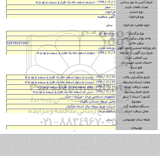 تامین نیروی انسانی نگهبان