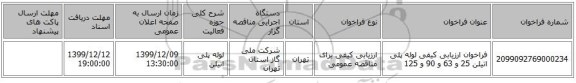 فراخوان ارزیابی کیفی لوله پلی اتیلن 25 و 63 و 90 و 125