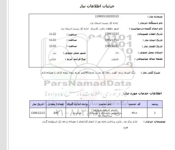 استعلام رنگ آمیزی نرده  آهنی روی کار ودرب حدود240متر مربع بدون بتونه کاری با مصالح لازم