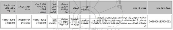 مناقصه عمومی یک مرحله ای انجام عملیات کارهای خدماتی ( تنظیف  فضای باز و بسته ساختمان ، آبیاری و نگهداری فضای سبز محوطه  تشریفات و پذیرایی ، نگهبانی ام