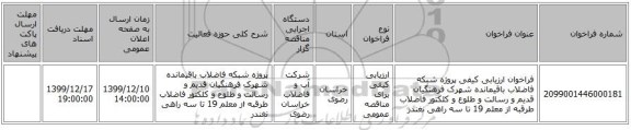 فراخوان ارزیابی کیفی پروژه شبکه فاضلاب باقیمانده شهرک فرهنگیان قدیم و رسالت و طلوع و کلکتور فاضلاب طرقبه از معلم 19 تا سه راهی نغندر