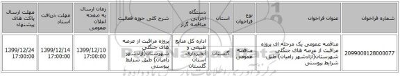 مناقصه عمومی یک مرحله ای پروژه مراقبت از عرصه های جنگلی شهرستان(آزادشهر رامیان) طبق شرایط پیوستی