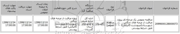 مناقصه عمومی یک مرحله ای پروژه مراقبت از عرصه های جنگلی شهرستان(مینودشت-گالیکش) طبق شرایط پیوستی
