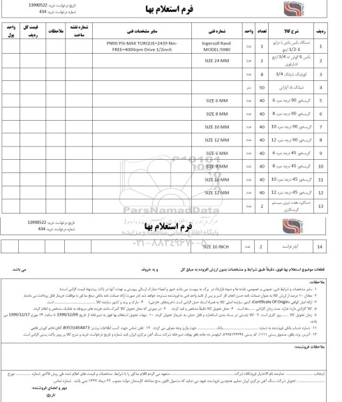 استعلام, استعلام دستگاه بکس بادی ....