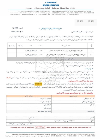استعلام، استعلام کابل افشان 