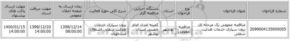 مناقصه عمومی یک مرحله ای برون سپاری خدمات هدایت شغلی