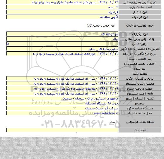 خرید ۳۸ دستگاه ایستگاه