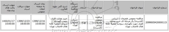 مناقصه عمومی همزمان با ارزیابی (فشرده) یک مرحله ای خرید مخازن فلزی جهت نگهداری سوخت تصفیه خانه های فاضلاب تهران 