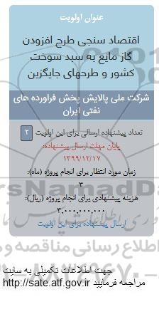 فراخوان اقتصادسنجی طرح افزودن گاز مایع 