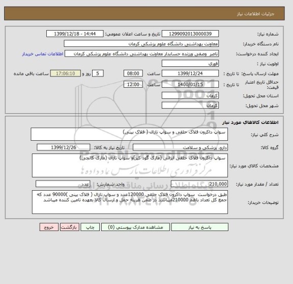 استعلام  سواپ داکرون فلاک حلقی و سواپ نازال ( فلاک بینی)