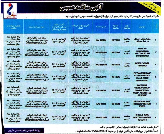 مناقصه، مناقصه ورق استنلس استیل در ابعاد مختلف ...