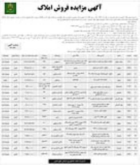 مزایده مزایده فروش املاک مازاد کاربری مسکونی و کشاورزی 