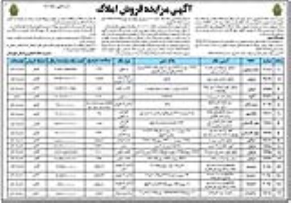 مزایده مزایده فروش املاک مازاد 