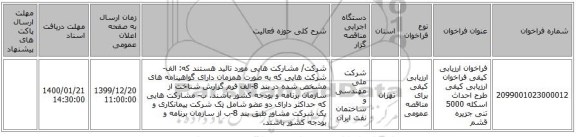 فراخوان ارزیابی کیفی فراخوان ارزیابی کیفی طرح احداث اسکله 5000 تنی جزیره قشم