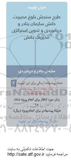 فراخوان طرح سنجش بلوغ مدیریت دانش