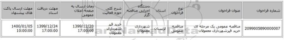 مناقصه عمومی یک مرحله ای خرید قیرشهرداری معمولان