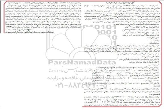 مزایده ،مزایده ششدانگ پلاک ثبتی 175 مترمربع