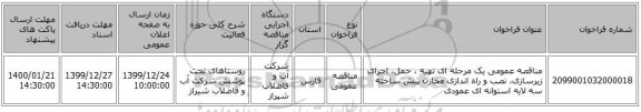 مناقصه عمومی یک مرحله ای تهیه ، حمل، اجرای زیرسازی، نصب و راه اندازی مخازن پیش ساخته سه لایه استوانه ای عمودی