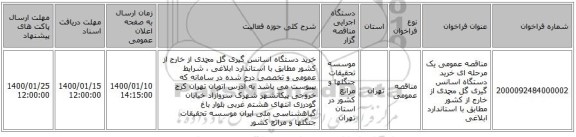 مناقصه عمومی یک مرحله ای خرید دستگاه اسانس گیری گل محمدی از خارج از کشور مطابق با استاندارد ابلاغی 