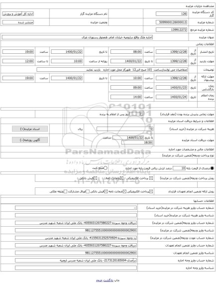 اجاره ملک واقع درارومیه خیابان امام، همجوار رستوران غزال 