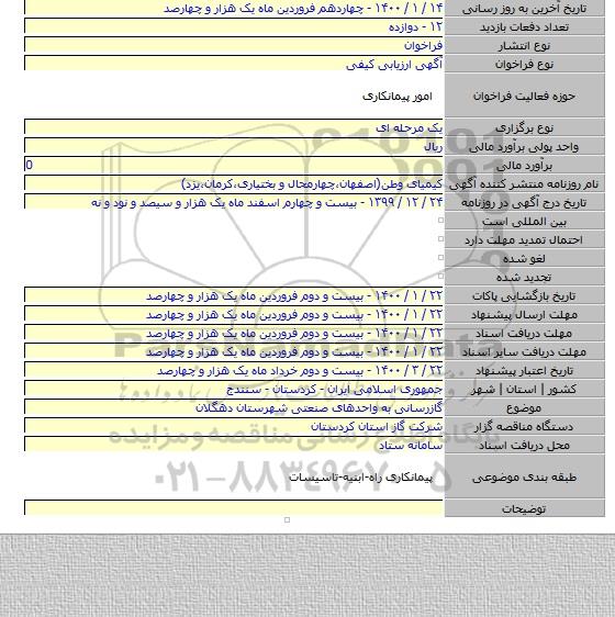 گازرسانی به واحدهای صنعتی شهرستان دهگلان