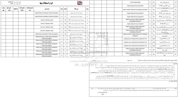 استعلام، استعلام مجموعه کمربند استیل تعمیراتی ...