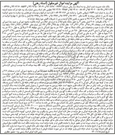 مزایده، مزایده پلاک باقیمانده 3080 اصلی بخش 4