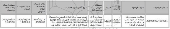 مناقصه عمومی یک مرحله ای خرید نصب و راه اندازی استوریج (پشتبان گیری)