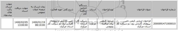 فراخوان ارزیابی کیفی تامین نیروهای گازبانی زون دو شرکت گاز استان مرکزی