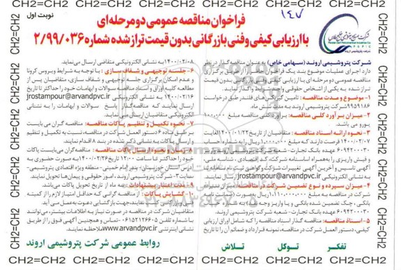 فراخوان مناقصه تامین گیربکس های فلندر 