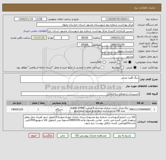 استعلام دیگ 8پره چدنی