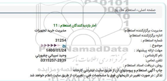 استعلام، استعلام ​پچ