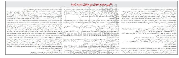مزایده،مزایده ششدانگ پلاک ثبتی عرصه 95.5 مترمربع