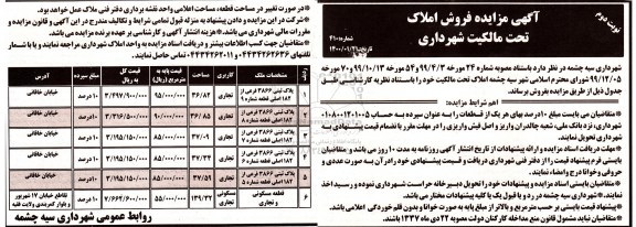 مزایده ،مزایده فروش املاک کاربری تجاری مسکونی نوبت دوم 