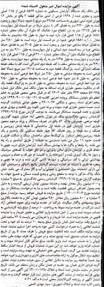 مزایده،مزایده ششدانگ یک دستگاه آپارتمان