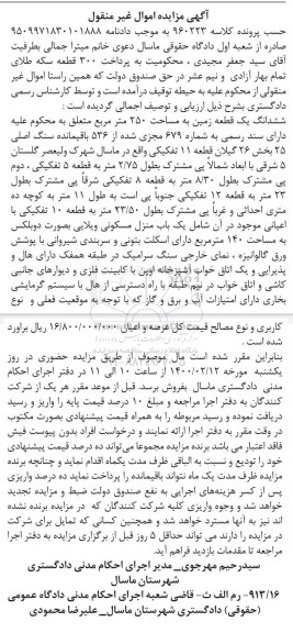 مزایده،مزایده ششدانگ یک قطعه زمین 250 مترمربع