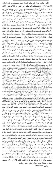 مزایده،مزایده ششدانگ یک قطعه زمین باغی
