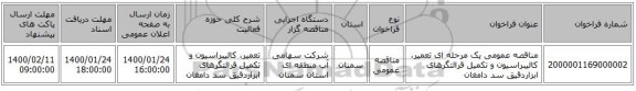 مناقصه عمومی یک مرحله ای تعمیر، کالیبراسیون و تکمیل قرائتگرهای ابزاردقیق سد دامغان