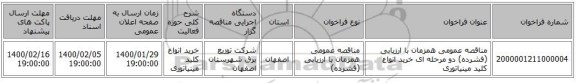مناقصه عمومی همزمان با ارزیابی (فشرده) دو مرحله ای خرید انواع کلید مینیاتوری 