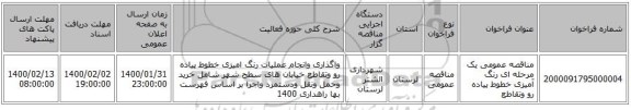 مناقصه عمومی یک مرحله ای رنگ آمیزی خطوط پیاده رو وتقاطع