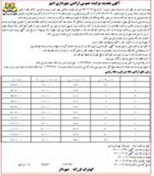 مزایده فروش پلاک های اراضی با کاربری مسکونی