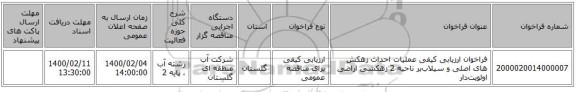 فراخوان ارزیابی کیفی عملیات احداث زهکش های اصلی و سیلاب‌بر ناحیه 2 زهکشی اراضی اولویت‌دار 