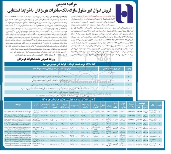 مزایده،مزایده فروش اموال منقول مسکونی 