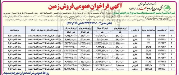 مزاید فروش دو قطعه پلاک زمین 196 -  197/6