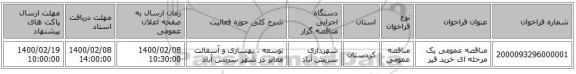 مناقصه عمومی یک مرحله ای خرید قیر