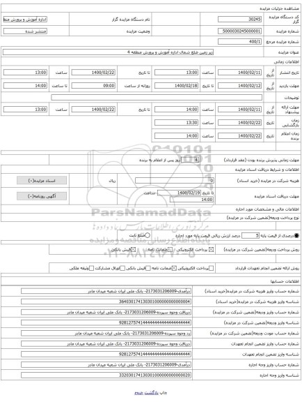 زیر زمین ضلع شمال اداره آموزش و پرورش منطقه 4