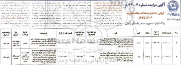 مزایده ،مزایده فروش املاک و مستغلات 
