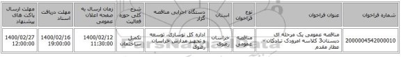 مناقصه عمومی یک مرحله ای دبستان3 کلاسه امرودک تبادکان - عطار مقدم