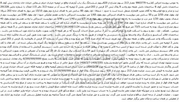 آگهی مزایده ششدانگ یک باب آپارتمان 