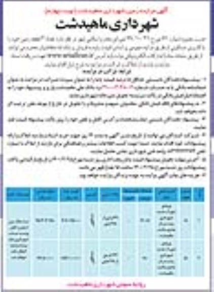 مزایده،مزایده فروش 2 قطعه زمین با کاربری مسکونی 